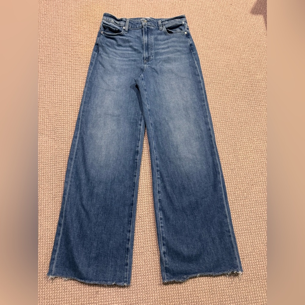 Paige Anessa Wide Leg Jean in Flamenco Distressed 30 - Picture 2 of 12